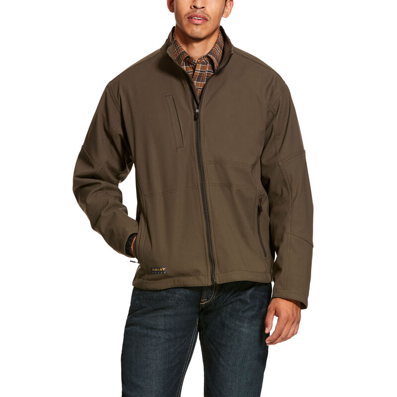 Ariat Rebar Stretch Canvas Softshell - Miesten TummanRuskea Takki ( PSCWIA-479 )